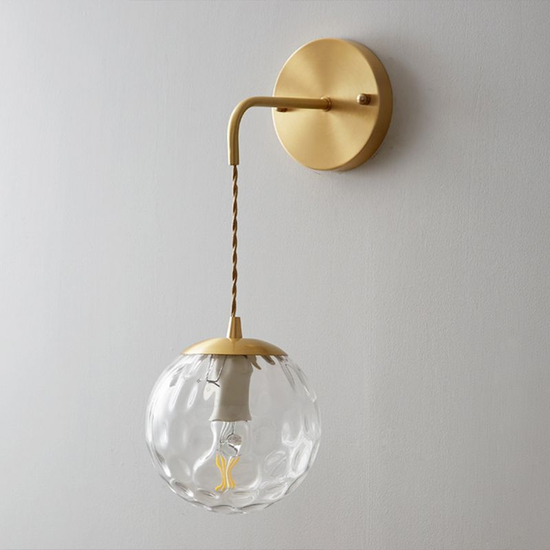 Glass Wall Sconce Lighting Simple Style Wall Mount Light Fixture