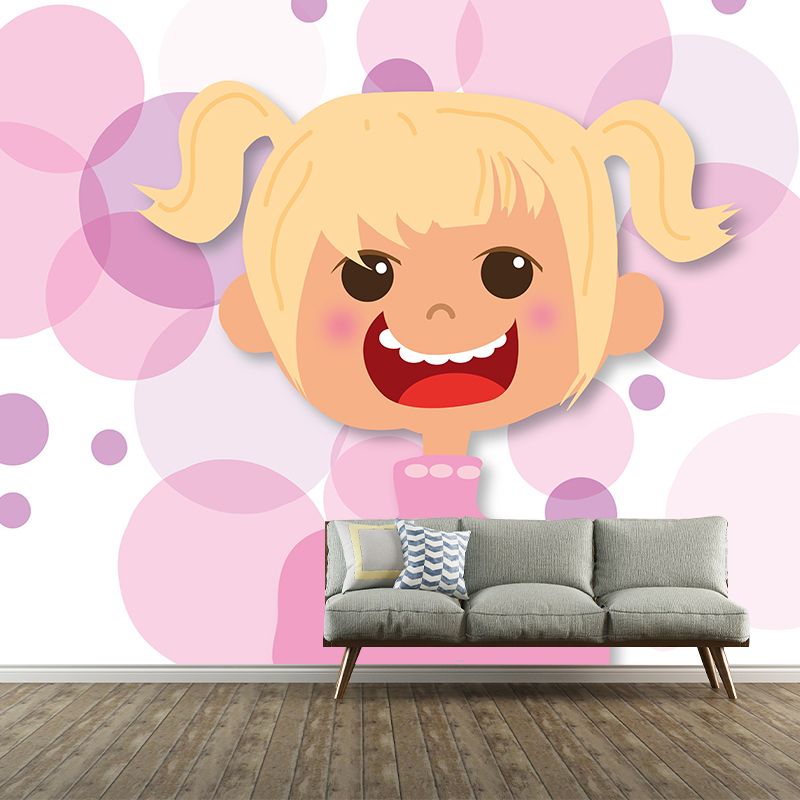 Horizontal Illustration Cartoon Mural Environment Friendly Wallpaper for Kid's Bedroom