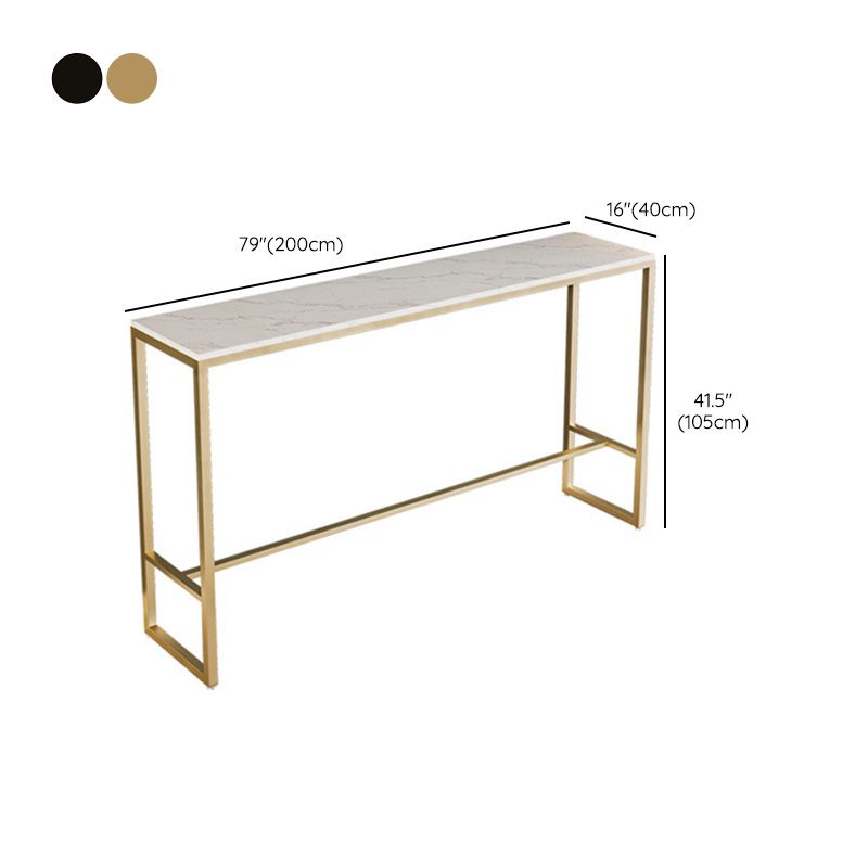 Glam Sintered Stone Bar Table Rectangle Dining Table for Kitchen