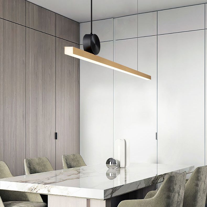 Linear Island Lighting Metallic Contemporary Simplicity Pendant Lighting Fixtures for Restaurant