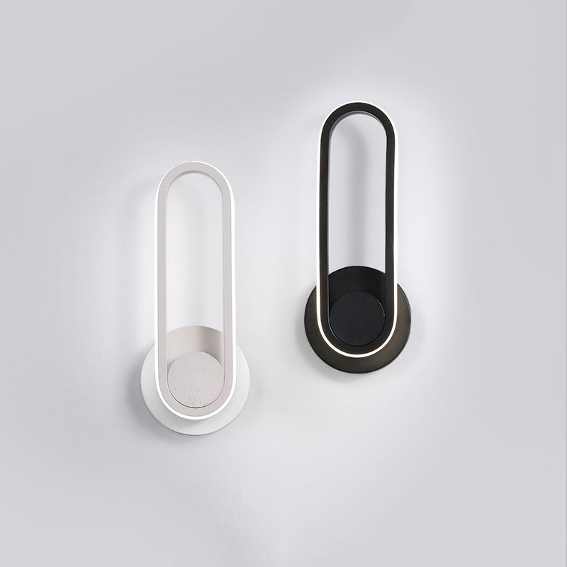 Oblong LED Rotatable Wall Lamp in Modern Creative Style Wrought Iron Wall Sconce with Silicone Shade
