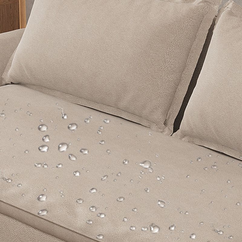 Beige Faux leather Sleeper Sofa 32.28" Wide Sofa Bed with Detachable Mattress