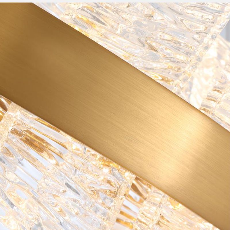 Runde Deckenkronleuchter zeitgenössischer Kristall -LED -Messinghänge anhängender Licht für Wohnzimmer