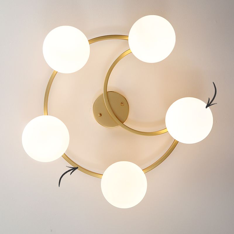Modern Simple Ceiling Light Ball Shape Iron Ceiling Lamp for Bedroom