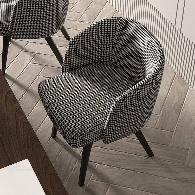 Contemporary Kitchen Dining Arm Chair Upholstered Side Chair with Wood Legs