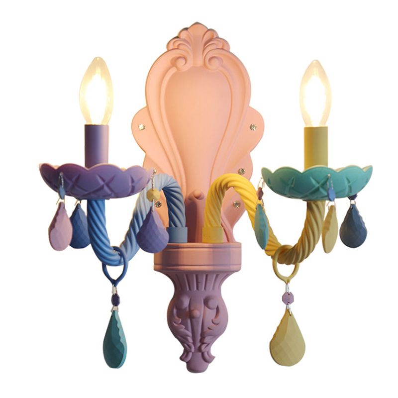 2 Lights Metal Wall Mounted Wall Lights Modern Bare Bulb Wall Sconces Lighting Fixtures for Dining Room