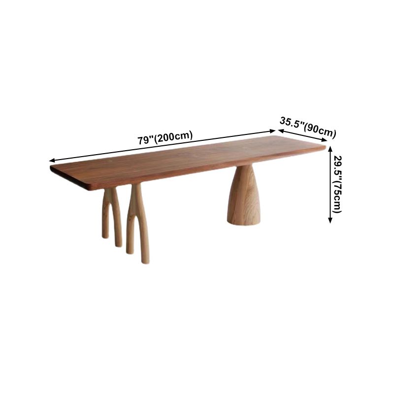 Mesa de comedor de lujo tradicional rectángulo mesa de madera maciza con 3 patas