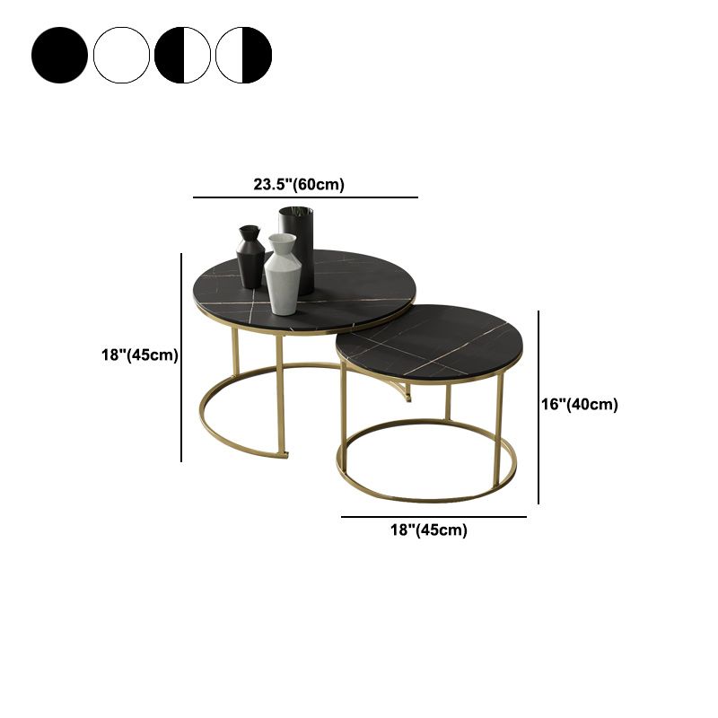 Round Nesting Coffee Table Modern Minimalist Slate Coffee Table