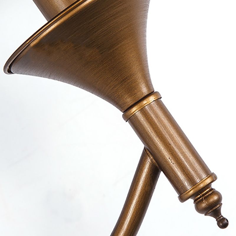 1/2-Bulb Bedroom Wall Mounted Lamp Countryside Army Green Sconce Lighting with Conic Fabric Shade