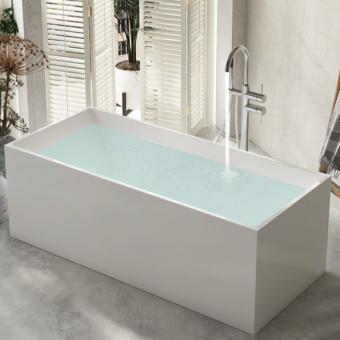 Modern Rectangular Tub Acrylic  Freestanding Bathtub for Home