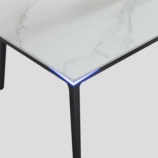 Mesa de comedor de piedra sinterizada Mesa de 4 patas de estilo industrial para comedor