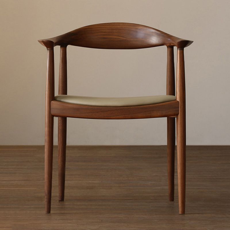 Contemporary Style Arm Chair Wood Open Back Dining Chairs for Kitchen