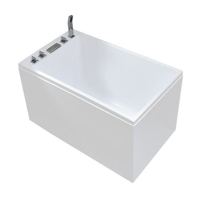 Modern Stand Alone White Bath Acrylic Rectangular Soaking Bathtub