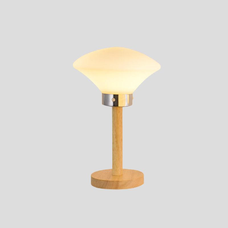 Globe/Zylinder/quadratische Nachttischlicht modernistisch gefrostetes Glas 1 helle Holz Nachtlampe für Bett