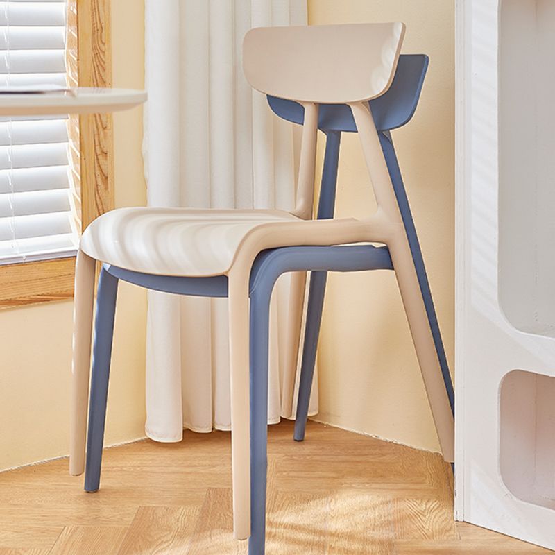Nordic Open Back Side Chair Plastic Indoor Armless Chair for Dining Room