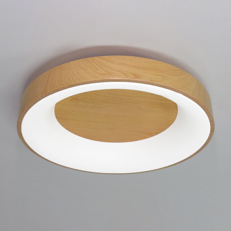 Metal Round Shape Flush Mount Light Modern 1 Light Flush Mount Lighting Fixtures in Brown