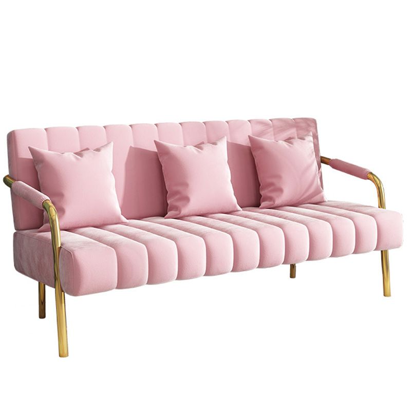 Modern Standard Metal Legs Sofa Macaroon Fabric Sofa for Apartment
