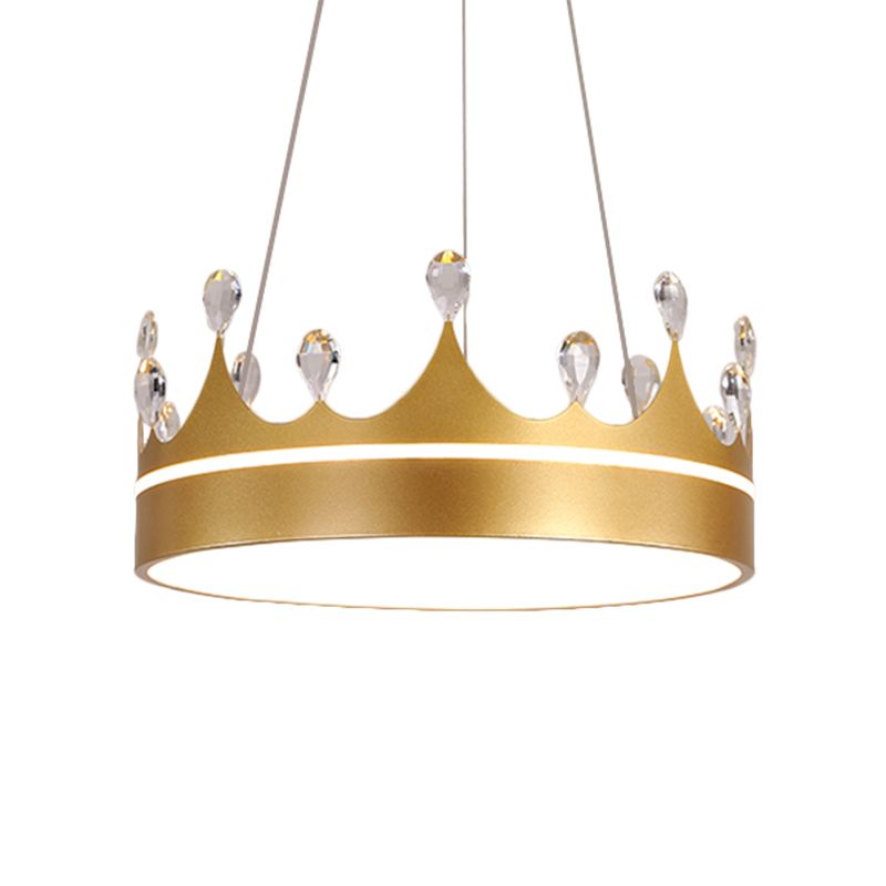 Crown kroonluchter licht modernisme metaalroze/blauw/goud led gesuspendeerde verlichtingsarmatuur met kristaldeco