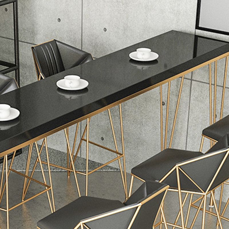 Glam Bar-height Table Solid Wood Top Pub Table for Dining Room