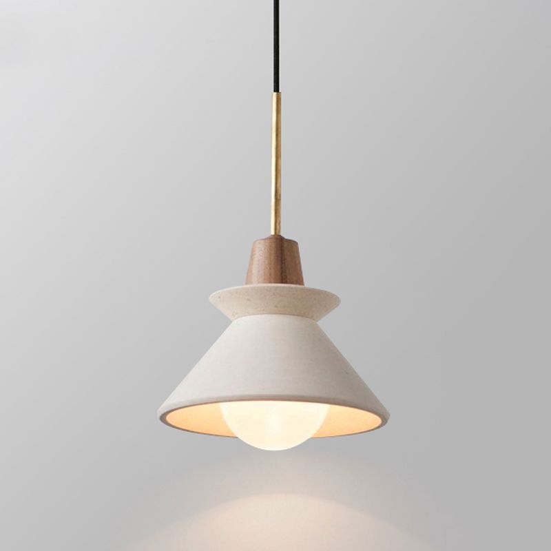 Lampe à pouces suspendues moderne à lampe en bois de bois avec de la teinte de ciment