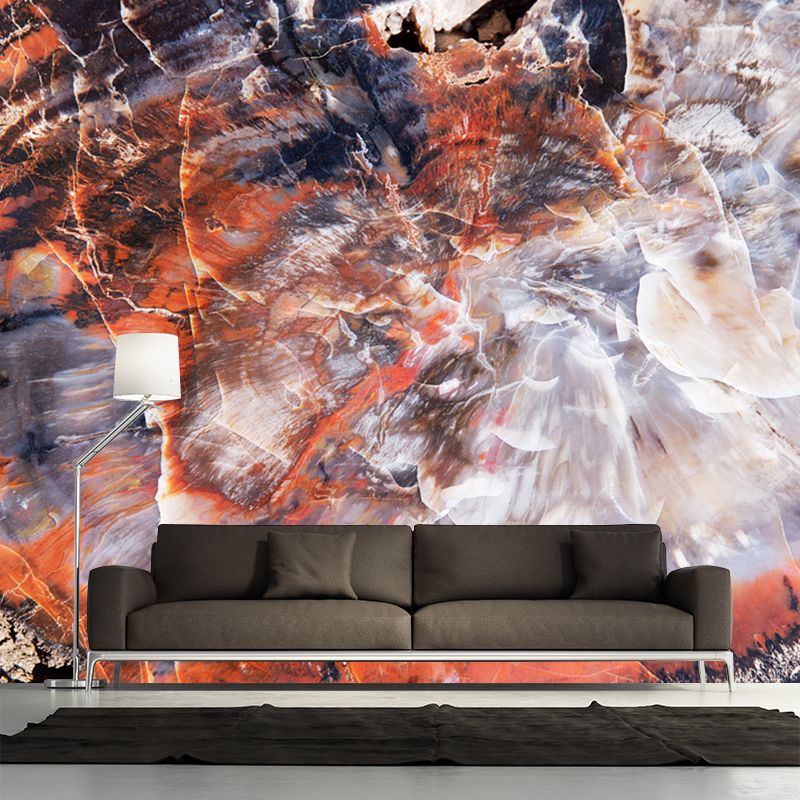 Red Brown Rock Painting Murals Abstract Modern Waterproof Wall Covering for Home