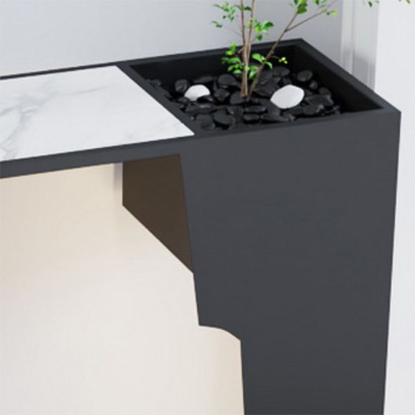 Contemporary Rectangle Console Table Black Console Sofa Table for Hall