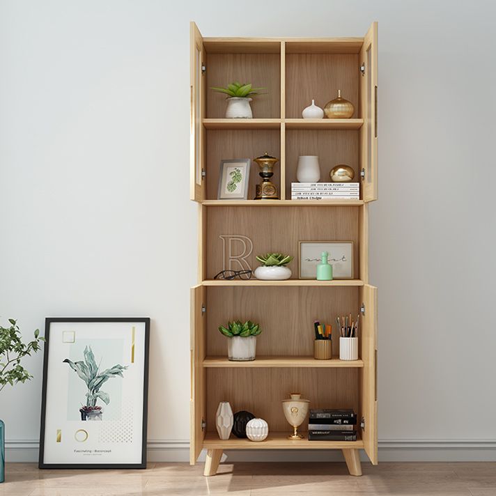 Contemporary Cabinet Rectangle Glass Paned With Doors Pine Accent Cabinet