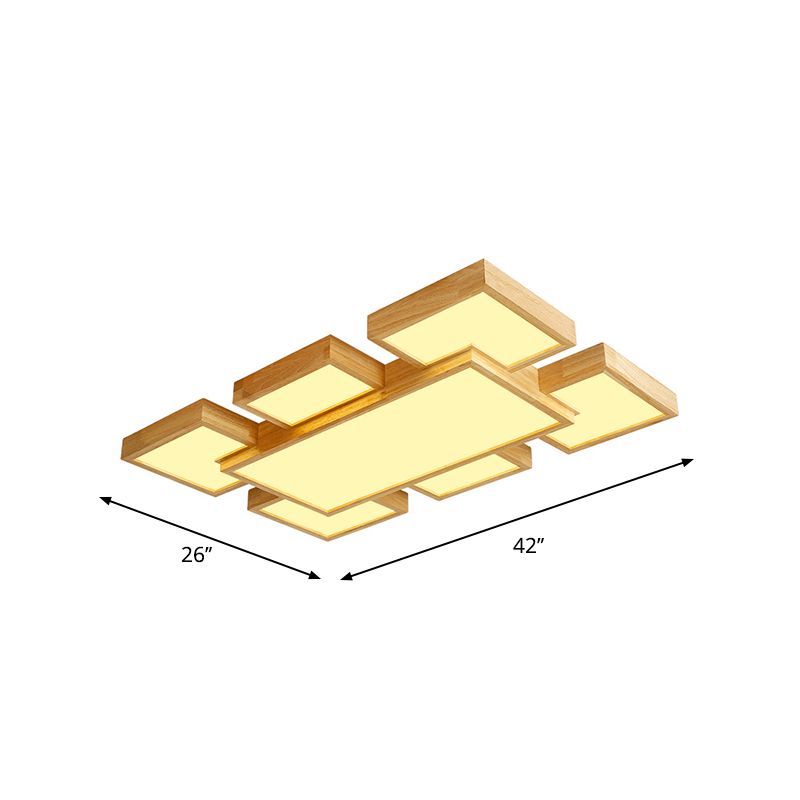 Bloc de carré beige / rectangle Fleur