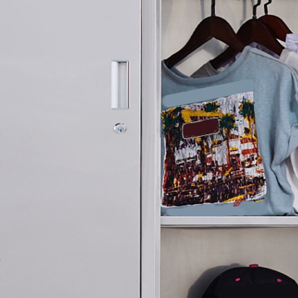 Silver Hinged Door Storage Cabinet Contemporary Stainless Steel Indoor Cabinet