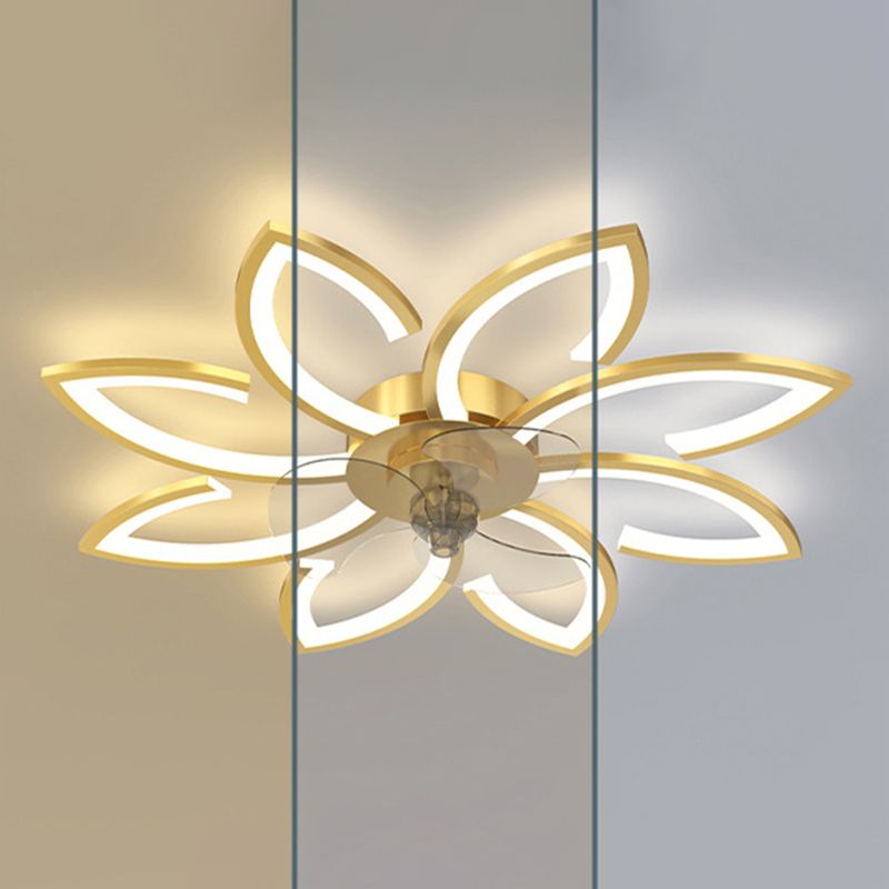 Modern Style Ceiling Fan Lighting Metal 6 Light Ceiling Fan Lamp for Bedroom