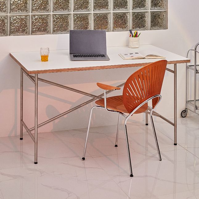 Modern Wood Rectangle Dining Table Standard Kitchen Dining Table with 4 Legs