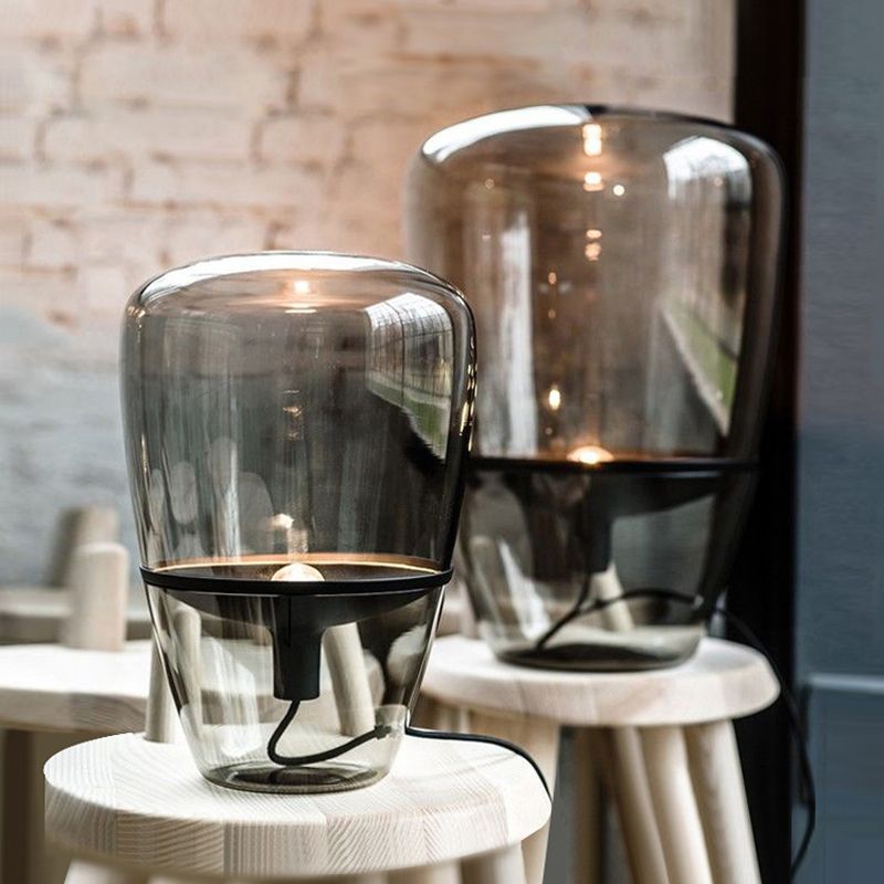 Geometric Shape Glass Table Lamp Modern Style 1 Light Table Lamp Fixtures