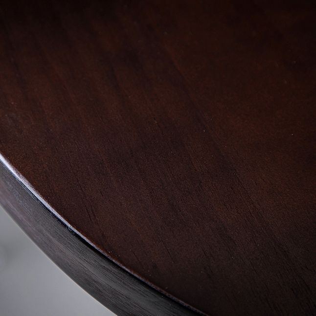 Industriële ronde hout binnen bar eettafel ijzer single voetstuk bistro tafel