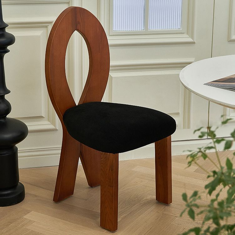 Modern Dining Room Open Back Solid Wood Upholstered Dining Chair