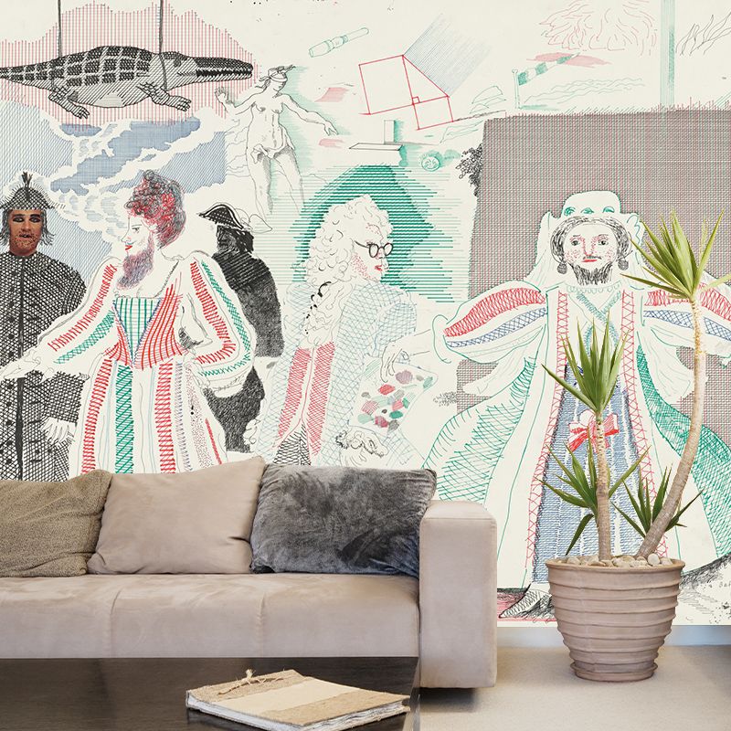 Illustration Costume Party Mural Decal Large Wall Covering for Bedroom, Custom Print