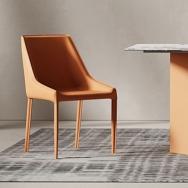 Modern Style Metal Dining Chair Leather Dining Room Chair for Home Use