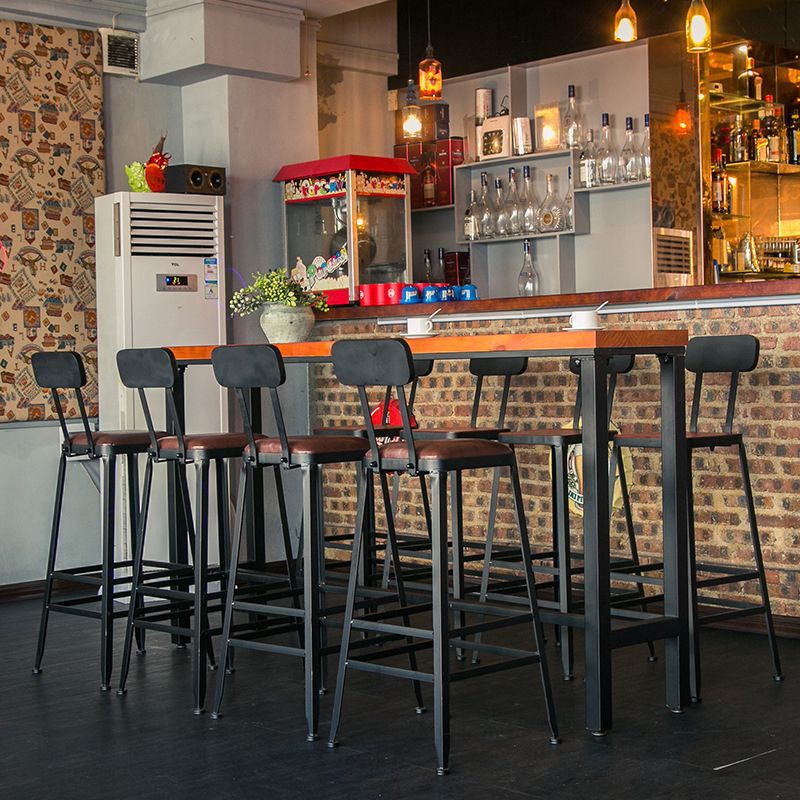 Industrial 1/9 Pieces Bar Table Set Rectangle Pine Wood Counter Table with Stools