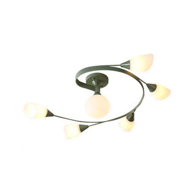 Iron Colorful Ceiling Lamps Simple Bedroom Flush Mount Light