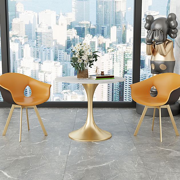 Table à manger ronde en pierre frittée Table tulipe de luxe traditionnelle