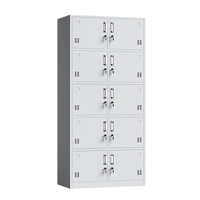 Gray Steel Cabinet Metal Modern Hinged Door Storage Cabinet for Bathroom