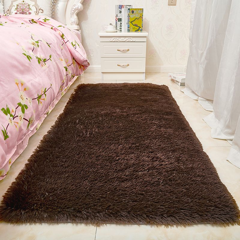 Calming Home Decoration Rug Solid Shag Carpet Polyester Pet Friendly Area Rug for Home Decoration
