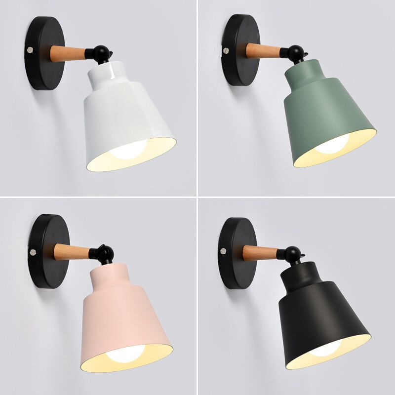 Postmodern Colorful Wall Light Fixture with Metal Shade for Sitting Room
