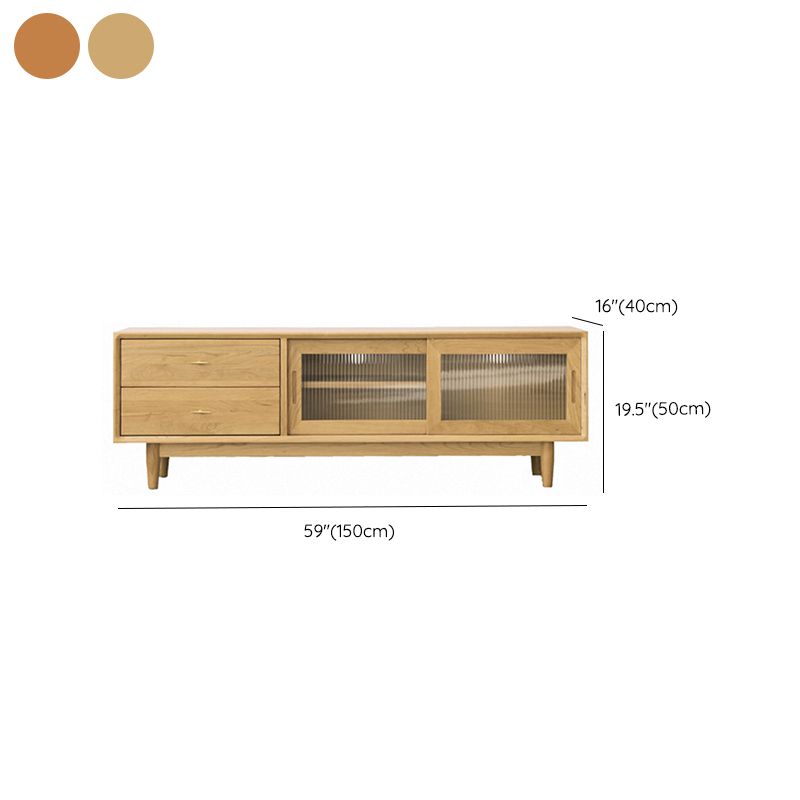 Scandinavian Media Console Wooden TV Media Console with Drawers