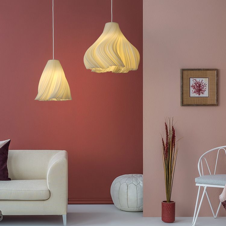 Pendante intérieure minimaliste, Éclairage de pendentif à 1 lumière en acrylique blanc