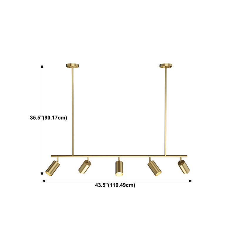 Contemporary Golden Ceiling Light LED Metal Kitchen Island Lighting for Dining Room