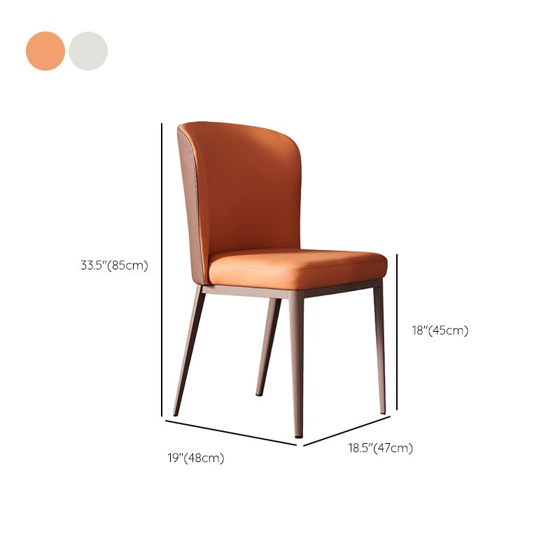 Dining Room Metal Legs Chair Faux Leather Parsons Dining Chair