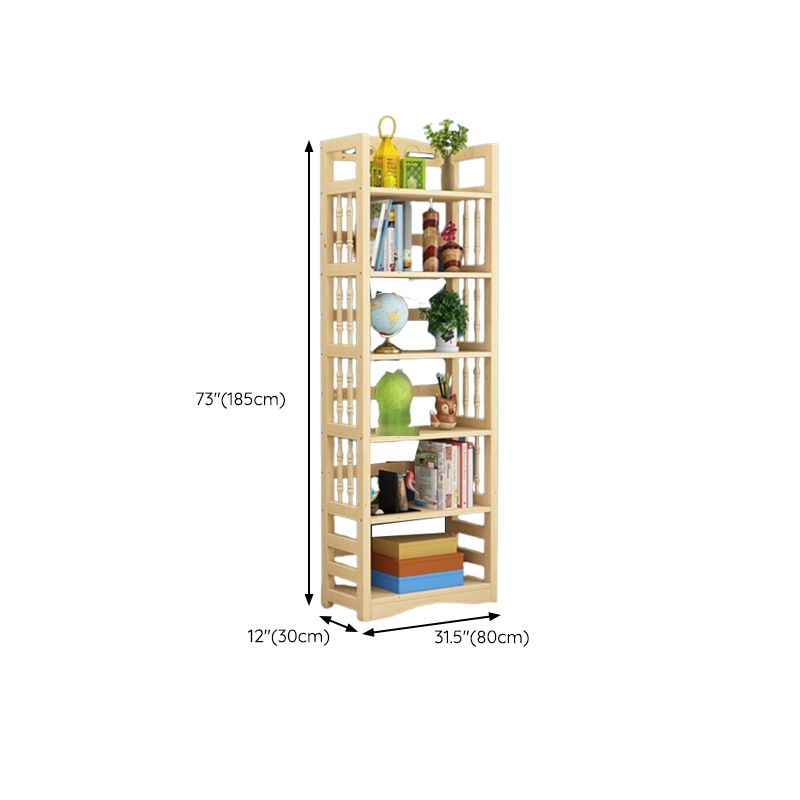 Etagere Vertical Modern Book Shelf Natural Wooden Shelf Bookcase for Study Room