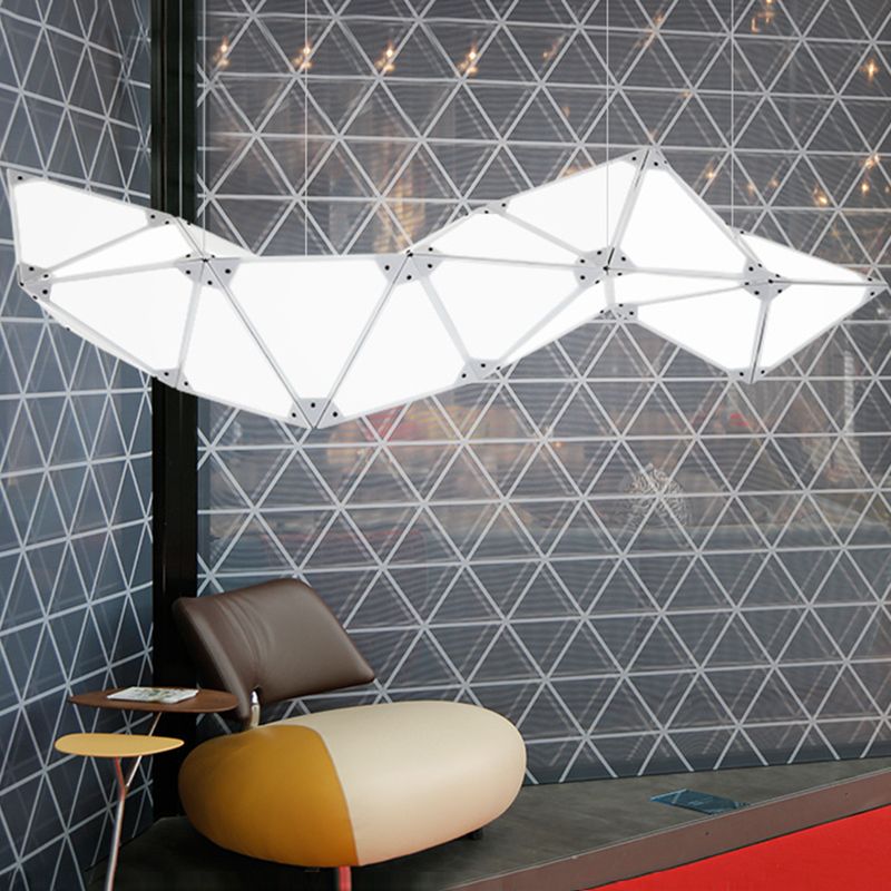 Postmodern Geometric Suspended Lighting Fixture Metallic Pendant Lighting Fixtures for Restaurant