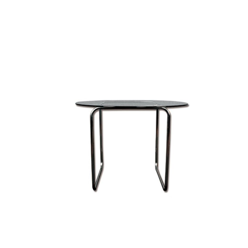 Tempered Glass Top Coffee Table Chrome Finish Sled Base Cocktail Table