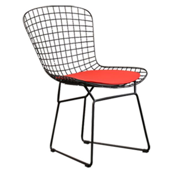 Sillas sin brazos de comedor de metal contemporáneo, respaldo abierto, silla lateral para uso doméstico